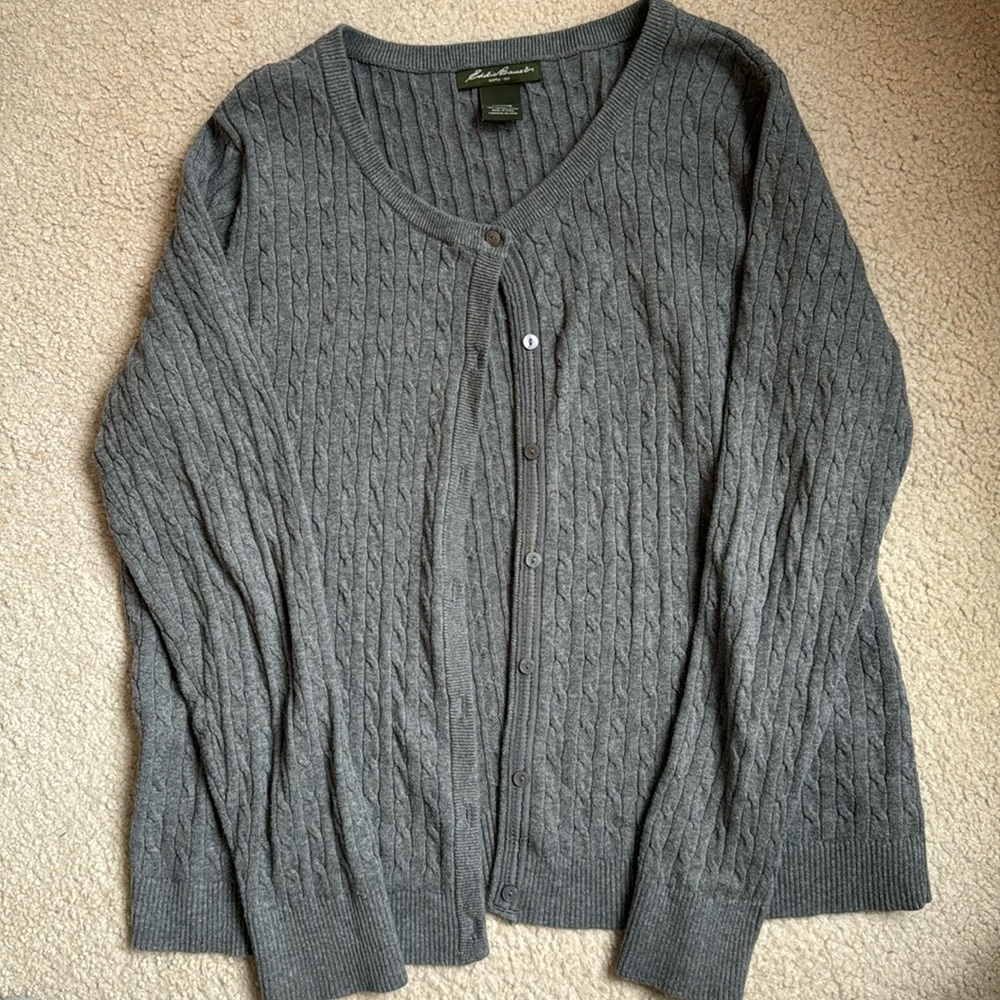 Grey button up cardigan